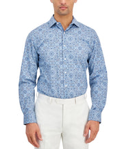 Bar Iii Mens Slim fit Dress Shirt Medium 15-15.5 Long Sleeve Blue Butterfly