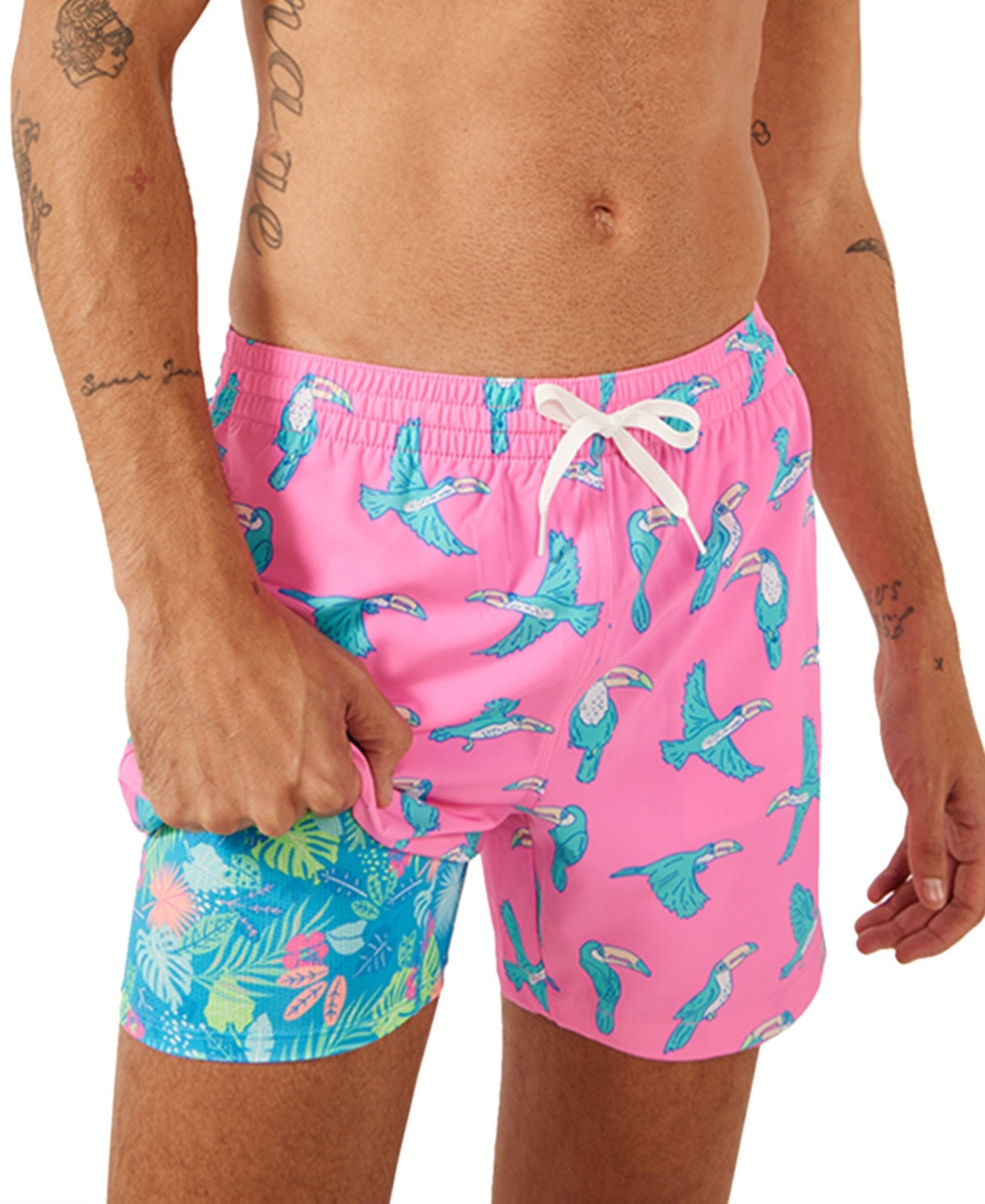 Chubbies Mens Regular fit Swim Trunks Swimwear XXL Pink Quick Dry