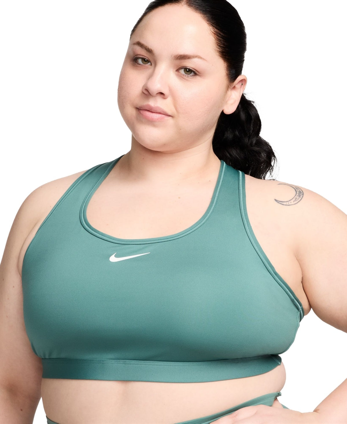 Nike Women Regular fit Medium Support Sports Bra 3X Green Solid