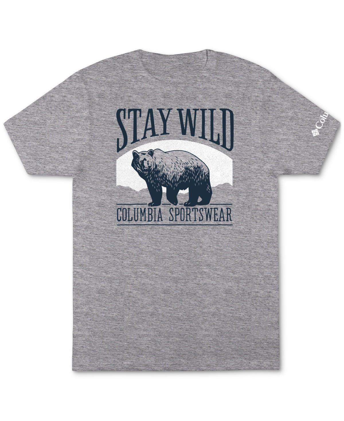 Columbia Mens Regular fit Short Sleeve Graphic T-Shirt Shirt Small Grey Solid
