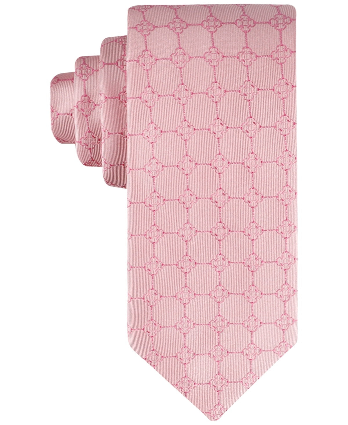 Tommy Hilfiger Mens Regular fit Tie Necktie One Size Pink Derby Grid