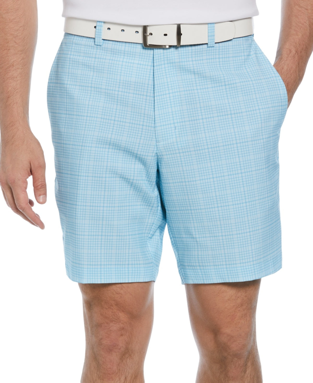 Pga Tour Men Regular fit Golf Shorts 42 / 8 Blue Check