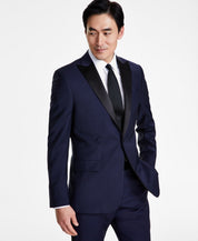 Brooks Brothers Mens Classic fit Tuxedo Jacket Blazer 42 R Blue Solid Stretch