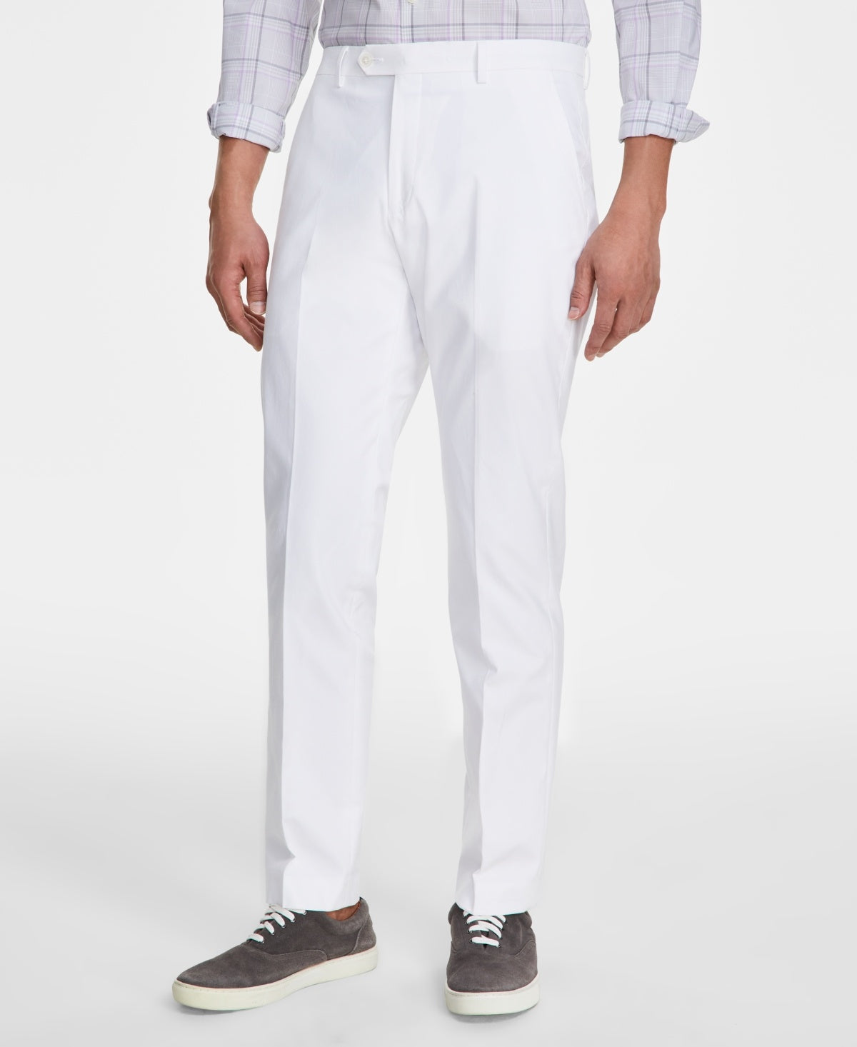 Tommy Hilfiger Mens Modern fit Cotton Dress Pants 42 / 32 White Solid
