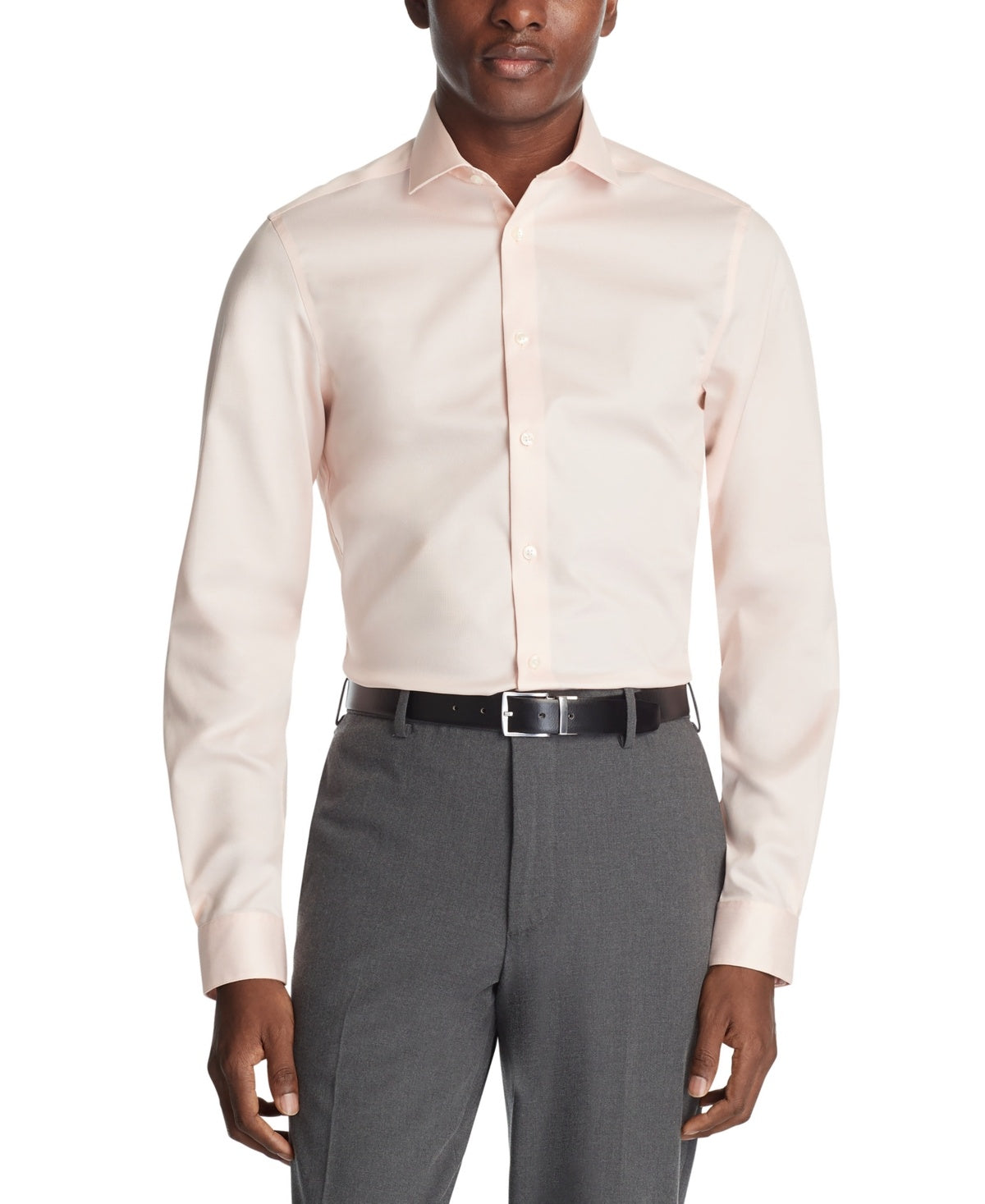 Calvin Klein Mens Slim fit Dress Shirt Medium 15 in 34-35 Peach Orange Solid