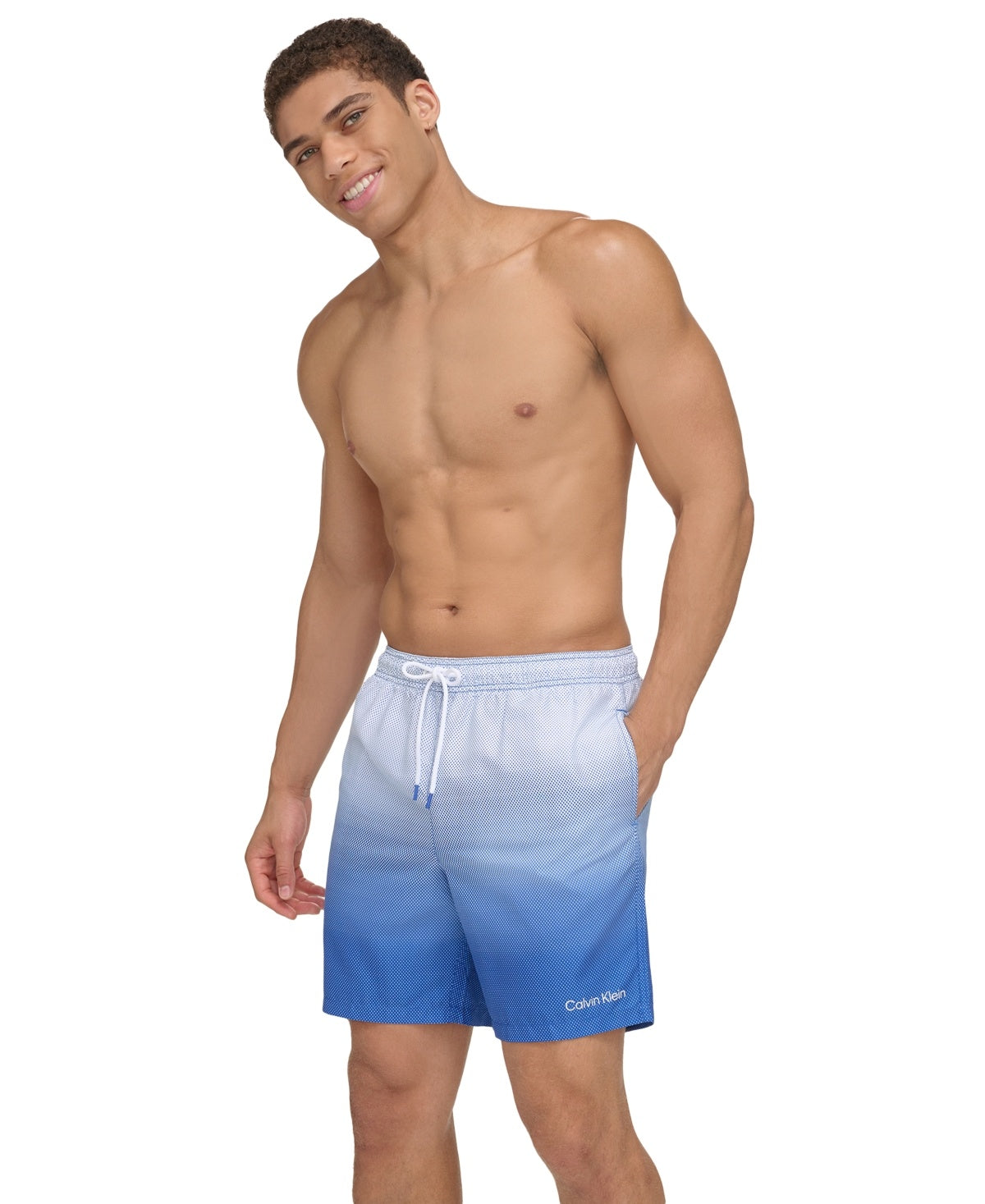 Calvin Klein Mens Regular fit Swim Trunks Swimwear Small / 7 Inseam Blue