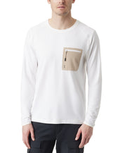 BASS OUTDOOR Mens Regular fit Long Sleeve T-Shirt Shirt Medium White Solid