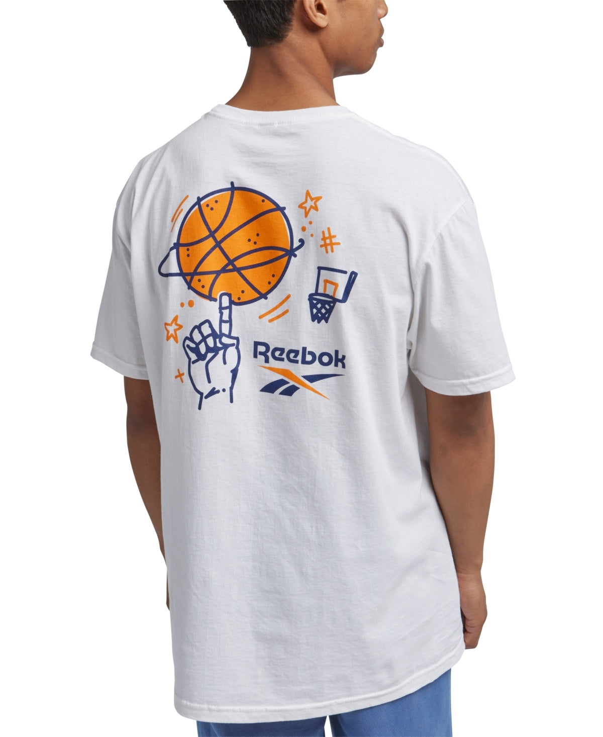 Reebok Mens Regular fit Short Sleeve T-Shirt Graphic Shirt Large White Solid