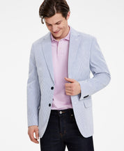 Tommy Hilfiger Mens Modern fit Cotton Seersucker Sport Coat Blazer 54 R Blue