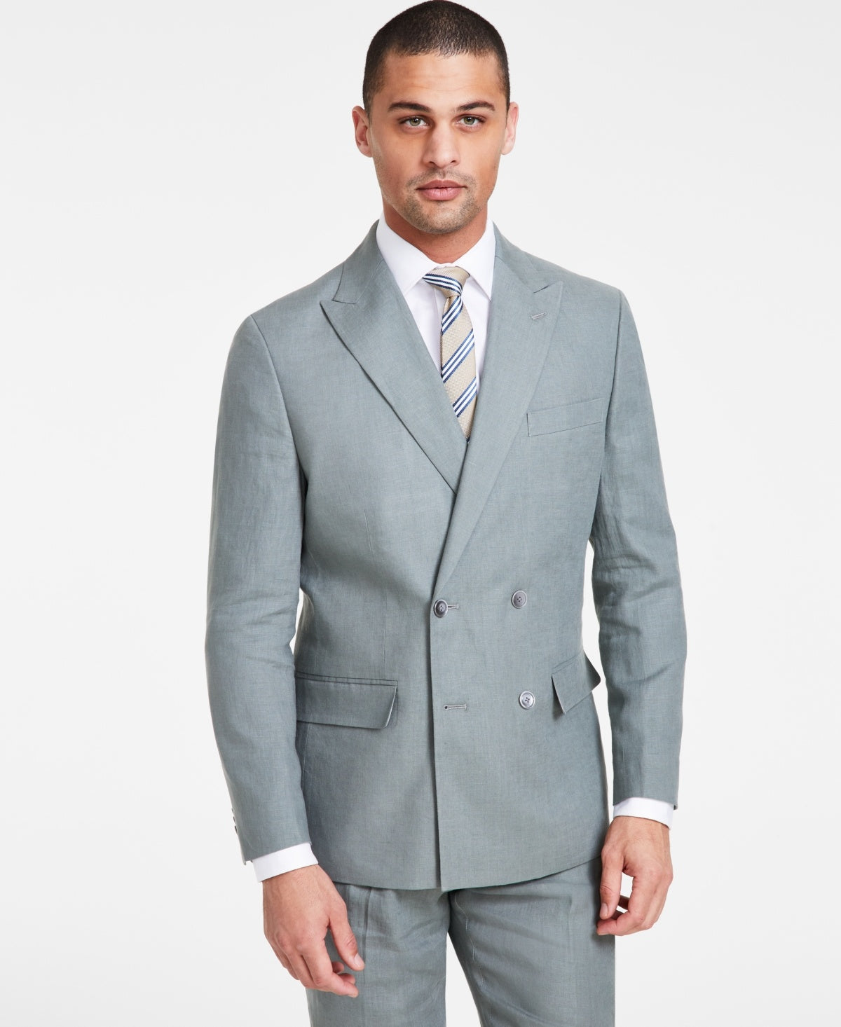 Tommy Hilfiger Mens Modern fit Double Breasted Suit Jacket Blazer 44 S Green