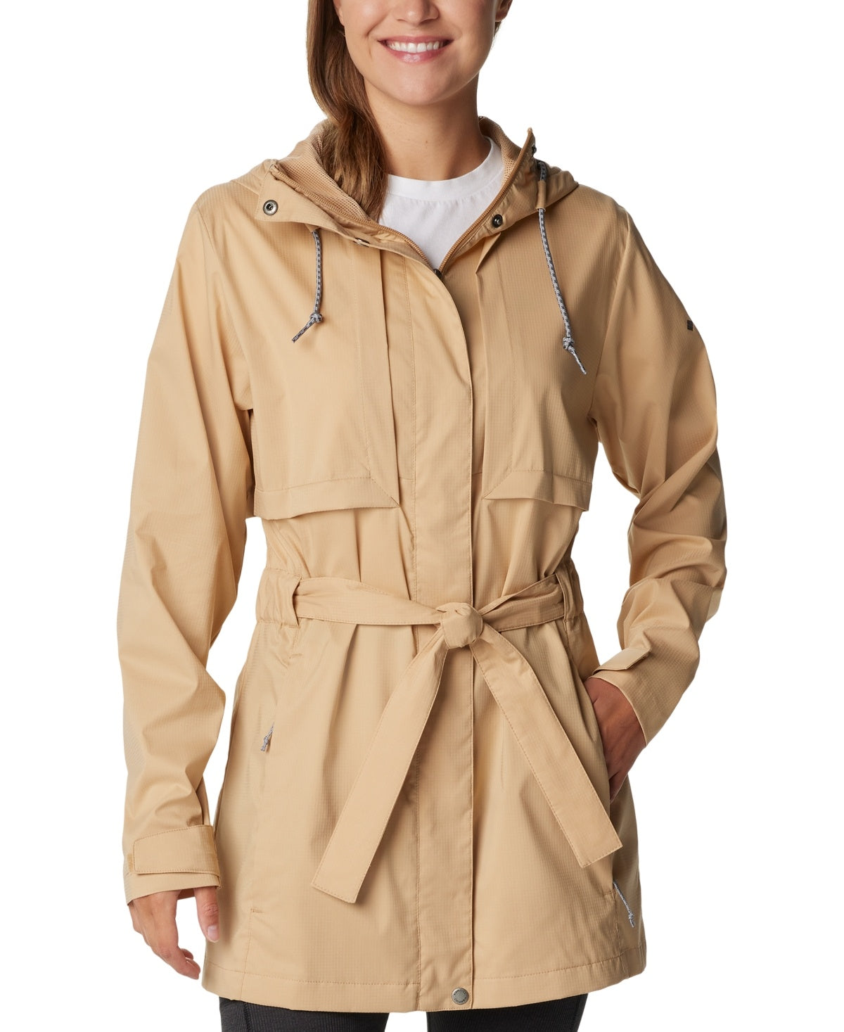 Columbia Women Regular fit Raincoat Coat XL Beige Solid