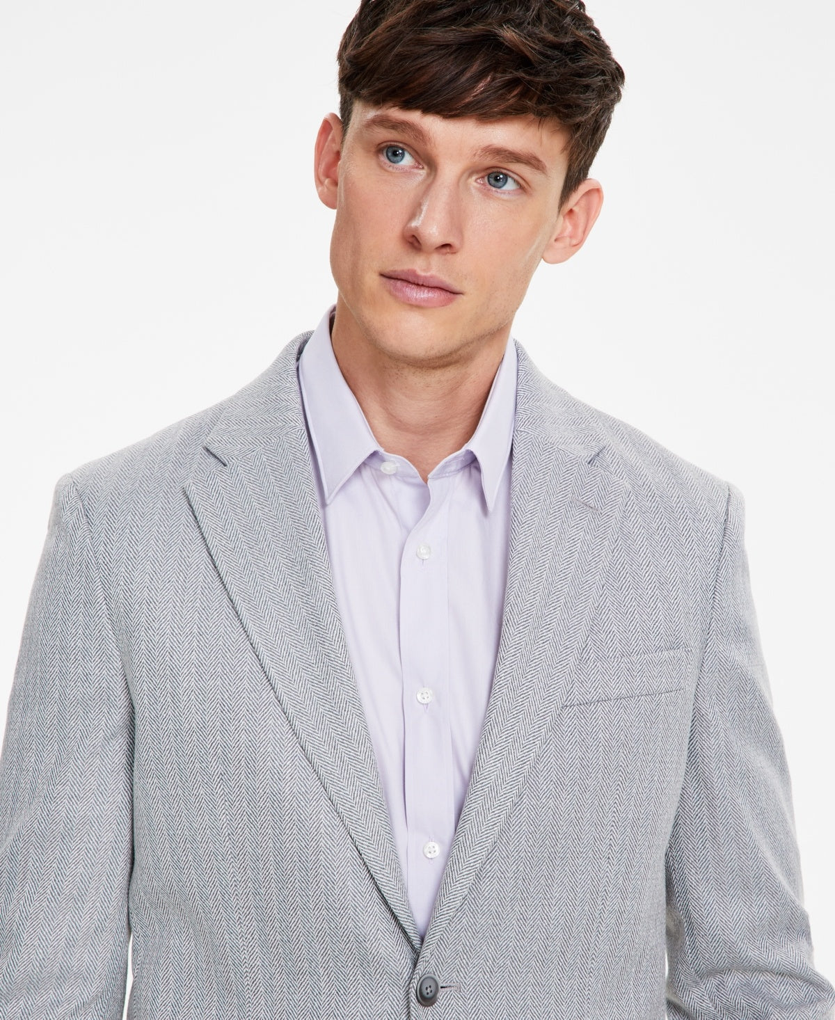Tommy Hilfiger Mens Modern fit Sport Coat Blazer 38 R Light Grey Herringbone