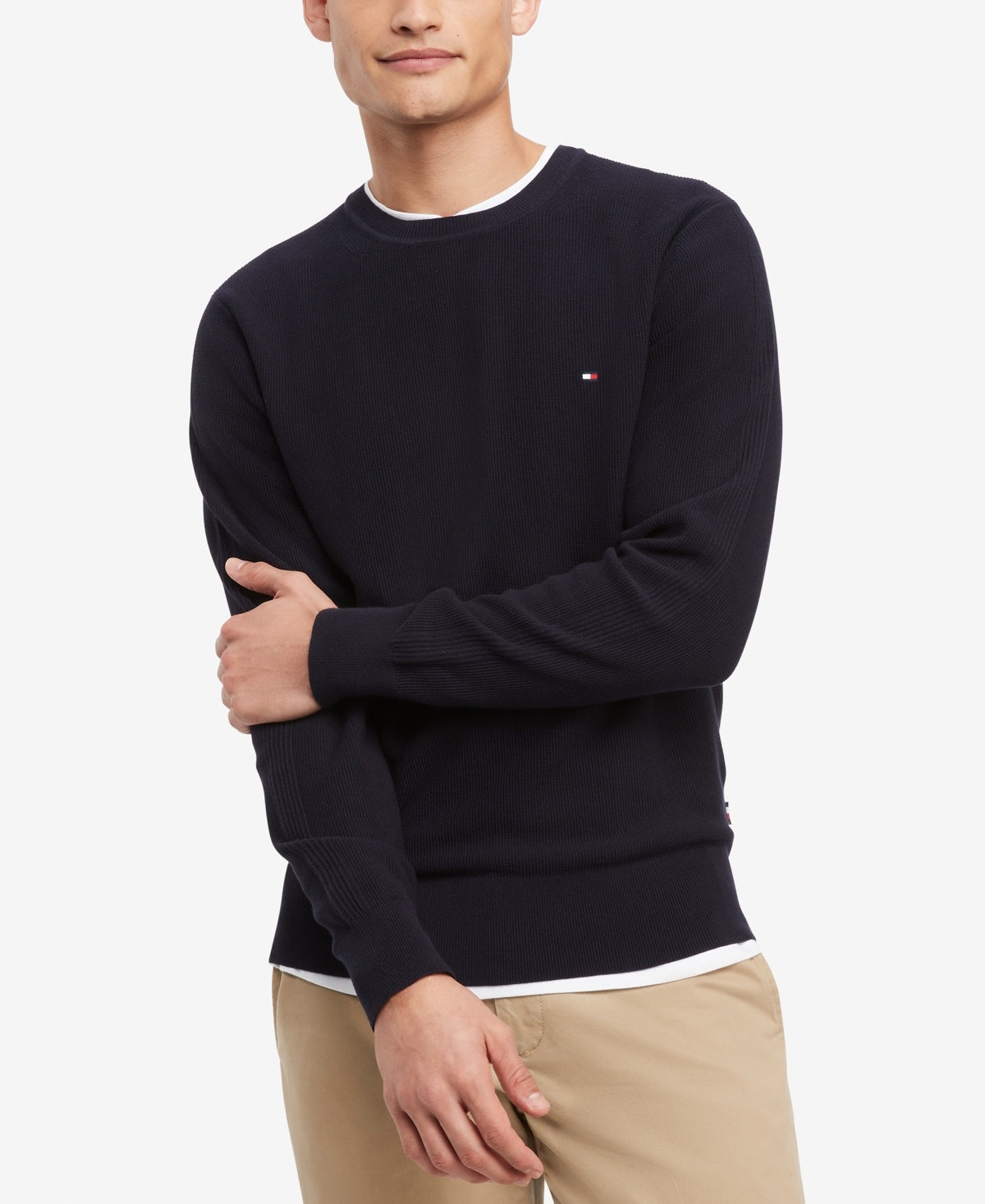 Tommy Hilfiger Mens Regular fit Crew Neck Crewneck Sweater XXL Blue Solid