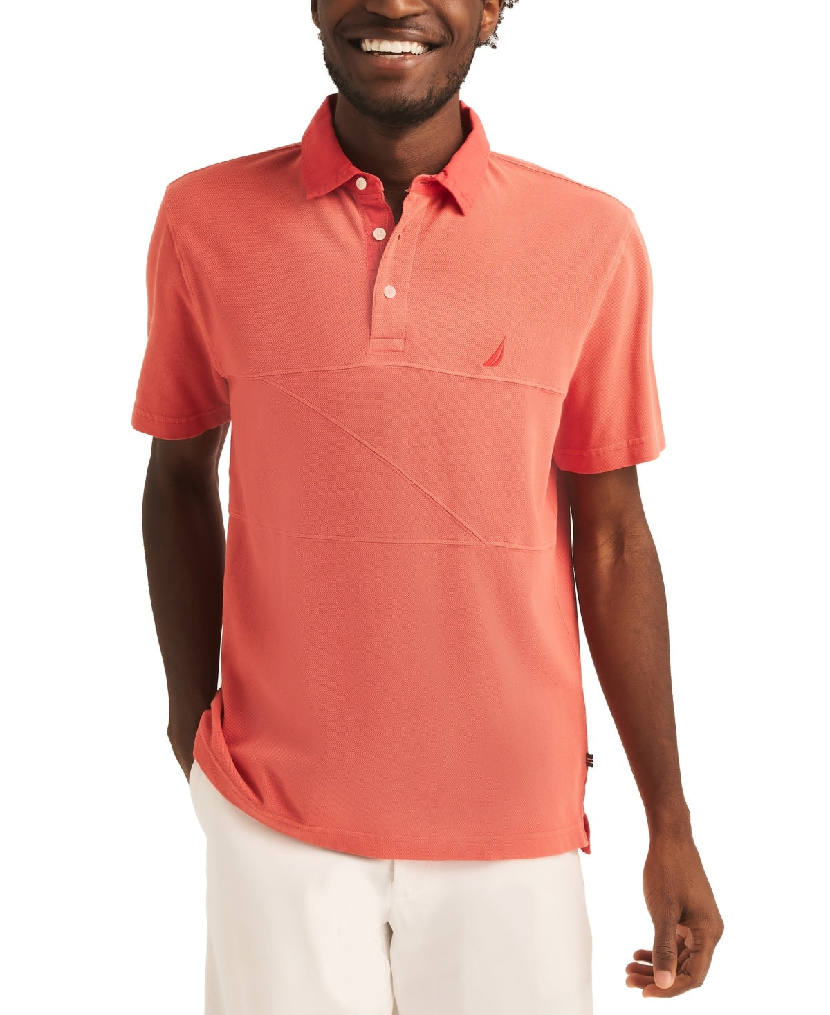 Nautica Men Regular fit Short Sleeve Polo Shirt XL Red Solid