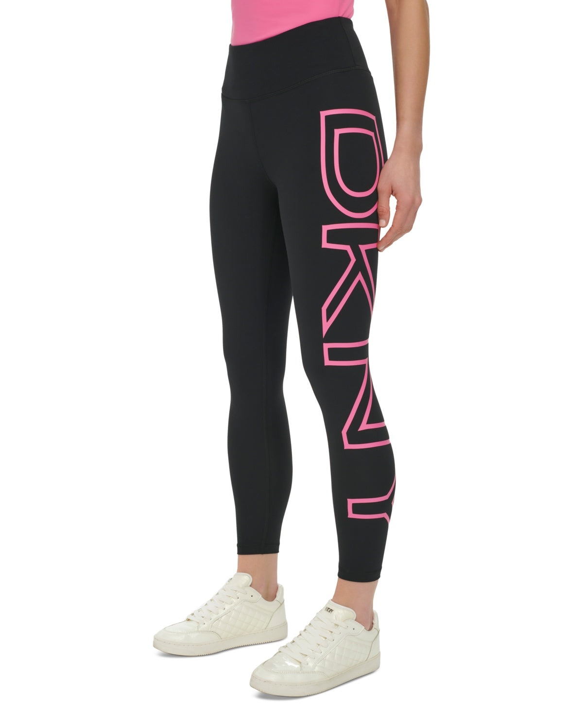 Dkny Womens Regular fit High Waist Tights Leggings Small Black Solid