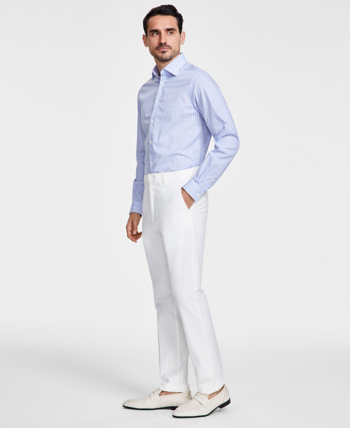 Michael Kors Mens Classic fit Dress Pants 40 / 30 White Solid Stretch –  Bristol Apparel Co