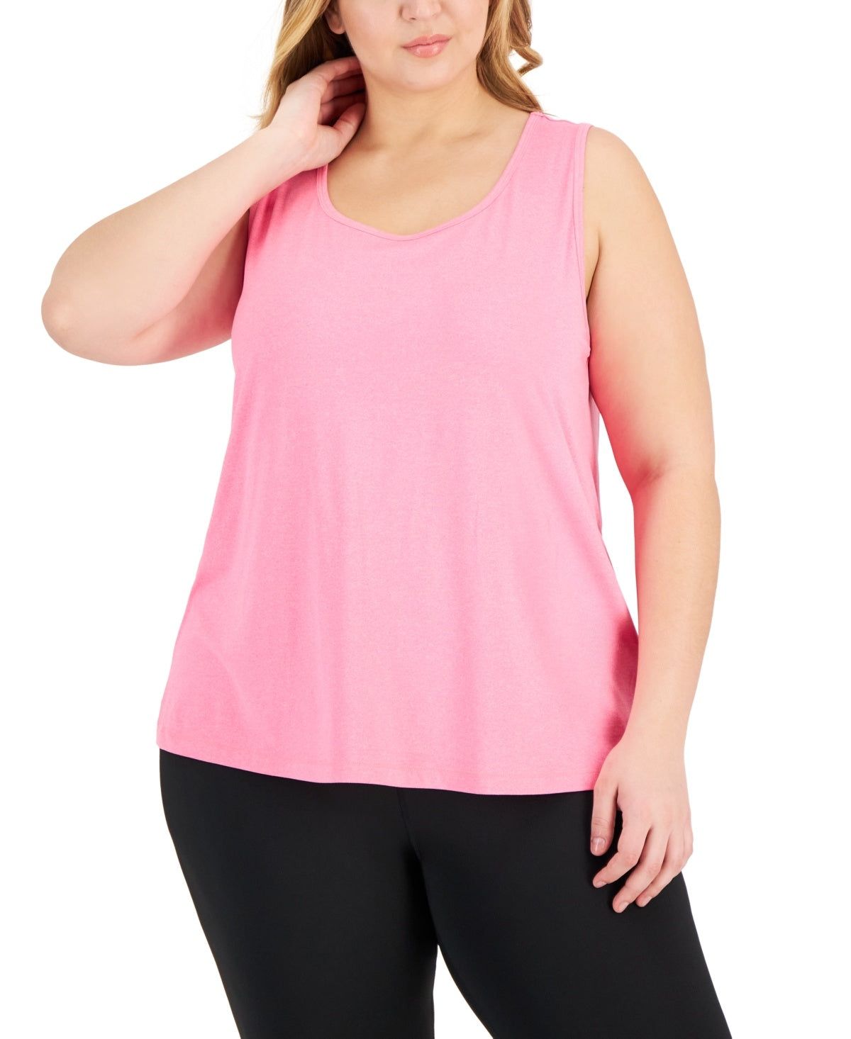 ID Ideology Women Regular fit Sleeveless Tank Top Shirt 3X Pink Solid