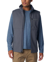 Columbia Mens Full Zip Vest Small Grey Solid