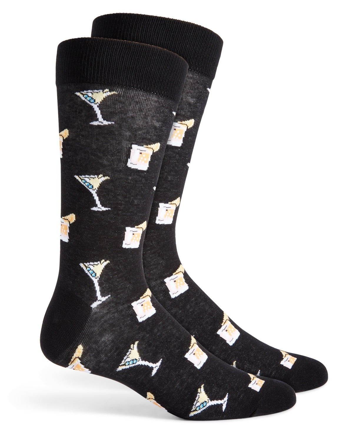 Club Room Men's Black Cocktail Crew Socks One Size