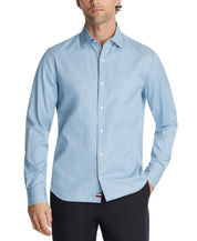 Tommy Hilfiger Mens Regular fit Dress Shirt Medium 16-16.5 32-33 Blue Dot