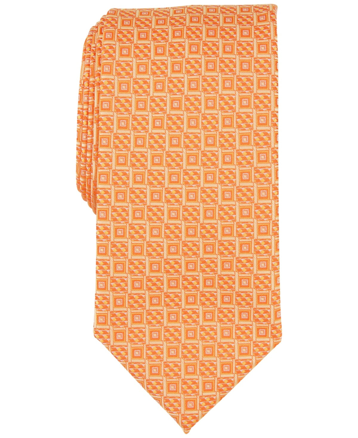 Perry Ellis Mens Tie Necktie One Size Yellow Randall Neat Square
