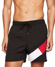 Tommy Hilfiger Mens Regular fit Swim Trunks Swimwear 5 Inseam Large Black