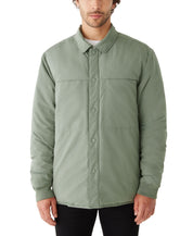 Frank And Oak Men's Skyline Reversible Collar Snap Front Jacket Green Medium