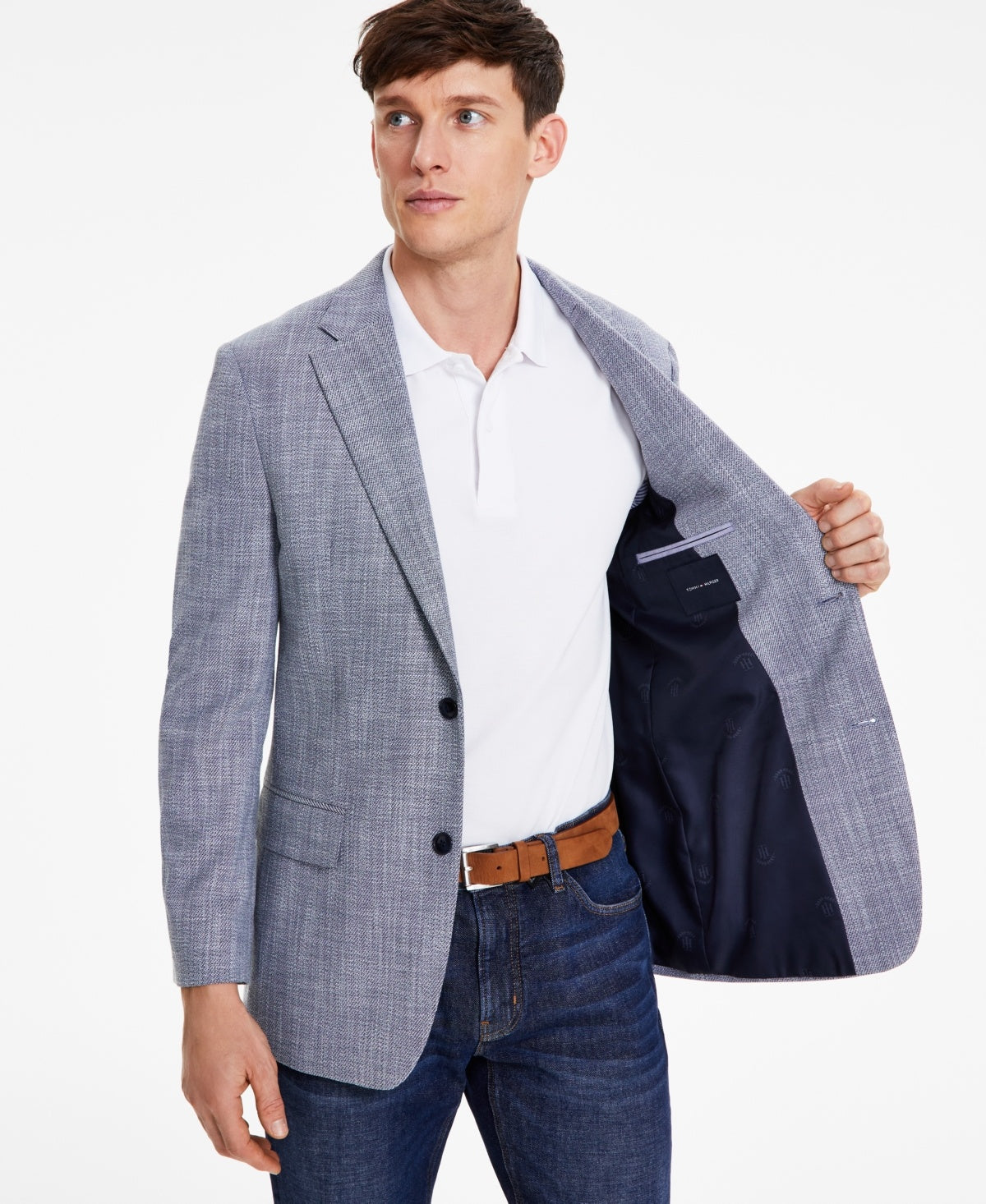 Tommy Hilfiger Mens Modern fit Sport Coat Blazer 44 L Blue