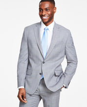 Michael Kors Mens Classic fit Suit Jacket Blazer 40 S Light Grey Plaid Stretch
