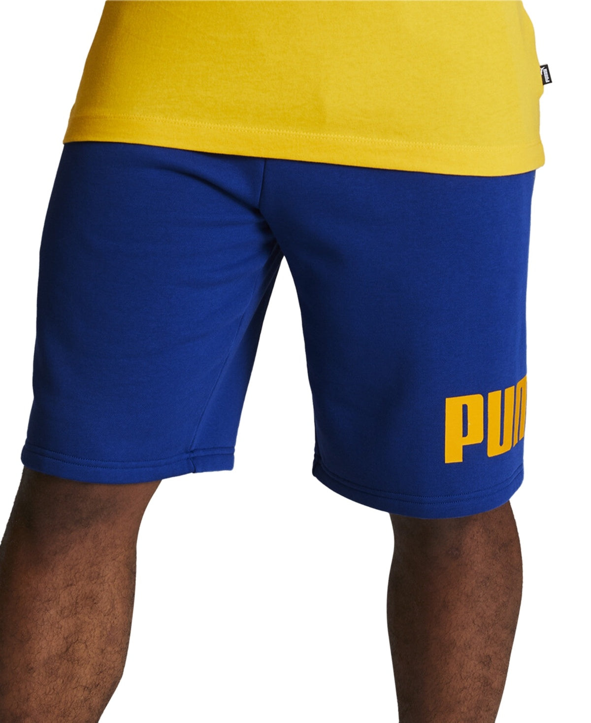Puma Mens Regular fit Sweat Shorts Fleece Shorts Large/ 9.5 Blue Solid