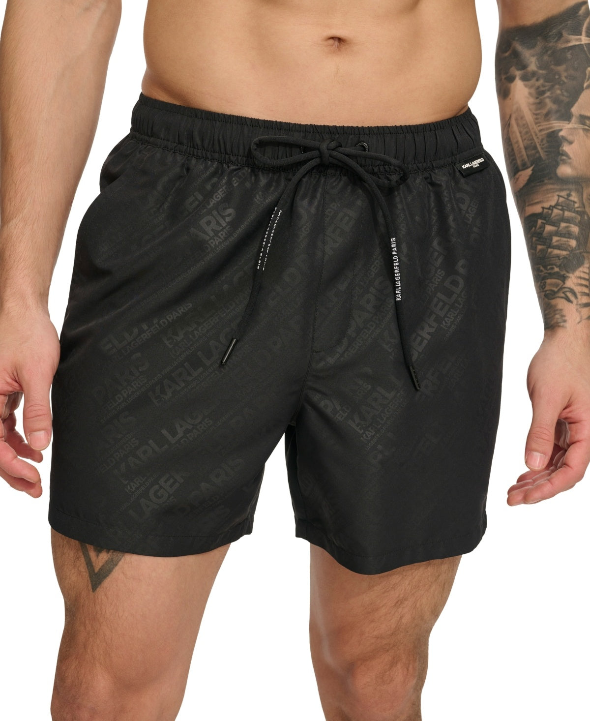 Karl Lagerfeld Paris Mens Regular fit Swim Trunks Swimwear XL / 5 Black