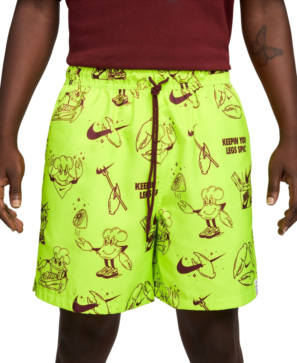 Nike Men Regular fit Drawstring Shorts Small Yellow