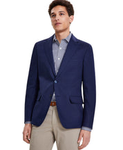 Tommy Hilfiger Mens Modern fit Linen Sport Coat Blazer 56 L Navy Blue Solid