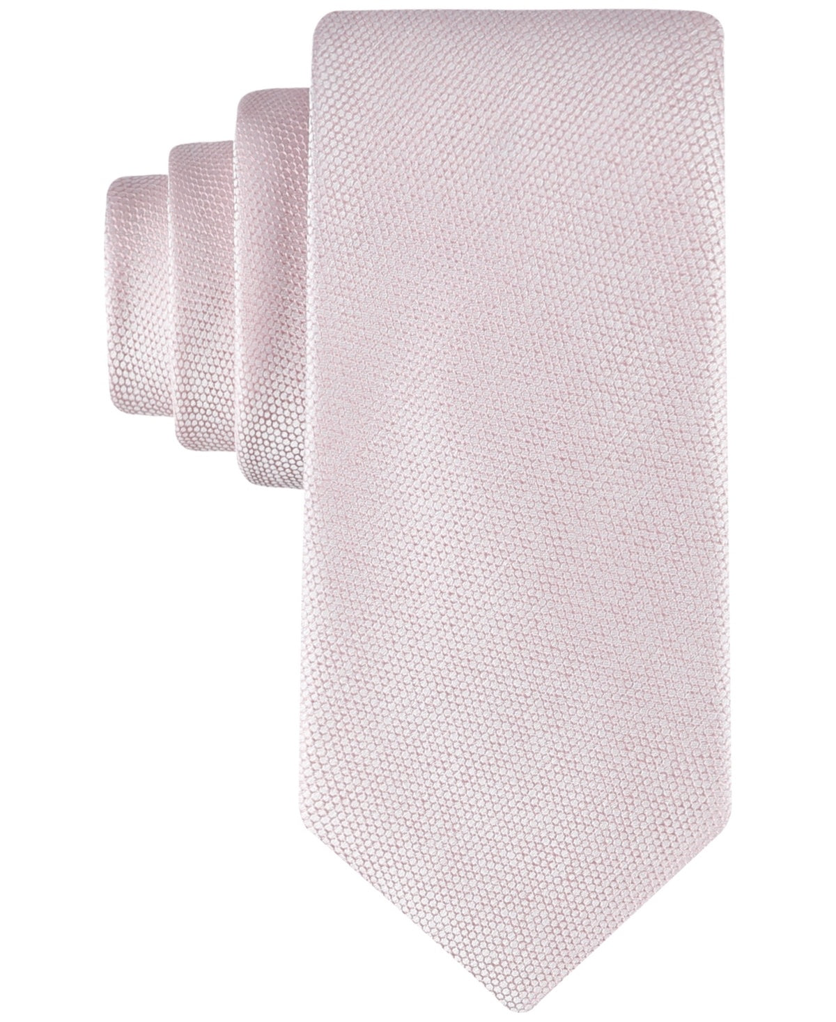 Calvin Klein Mens Regular fit Tie Necktie One Size Light Pink Solid