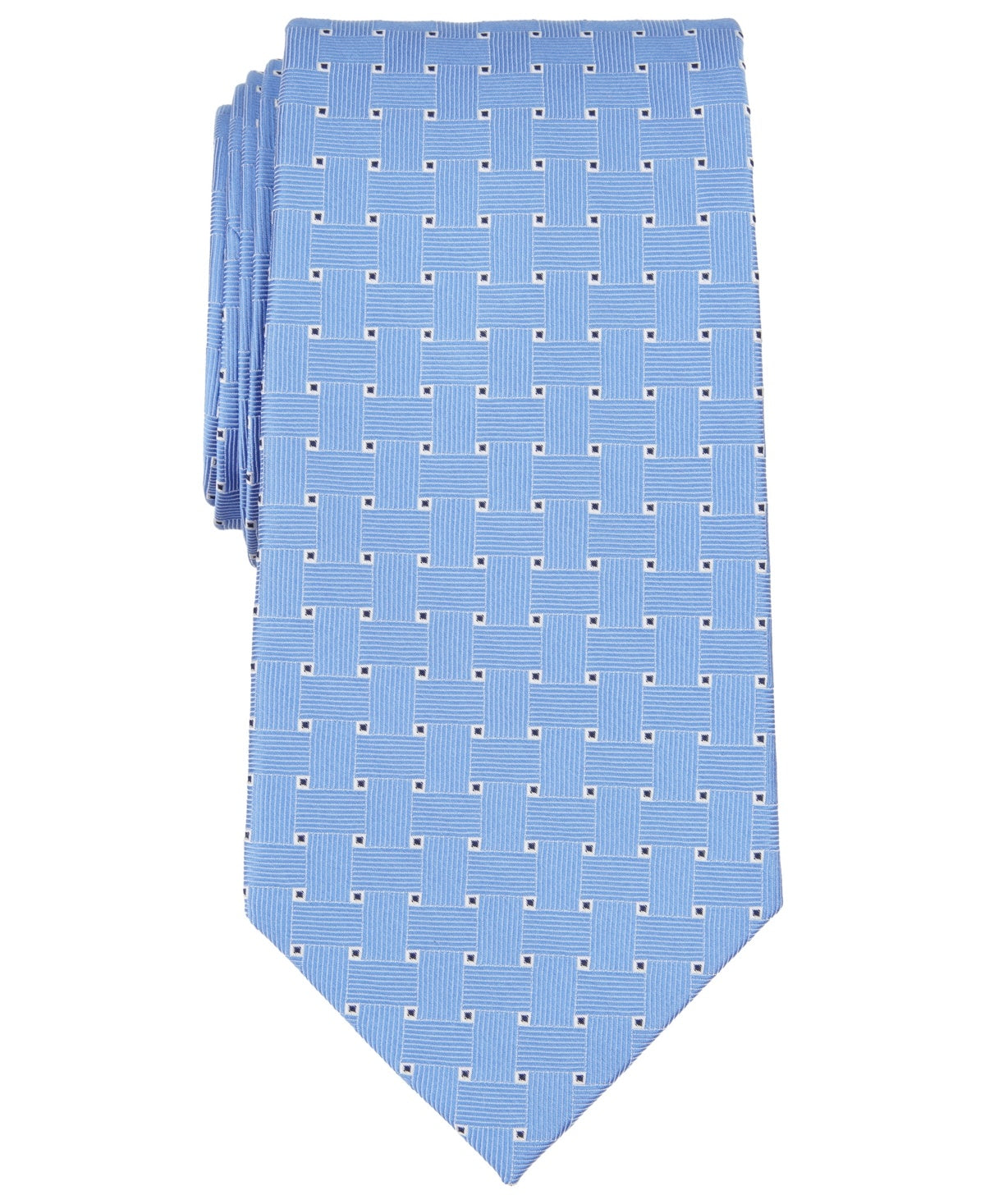 Brooks Brothers Mens Classic fit Tie Necktie One Size Light Blue Basketweave