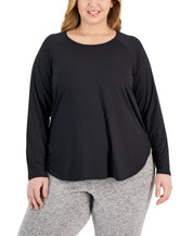 ID Ideology Womens Regular fit Long Sleeve T-Shirt Shirt 4X Black Solid