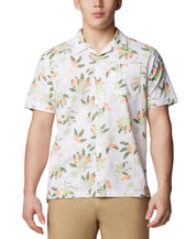 Columbia Men Regular fit Short Sleeve Button-Up Shirt XXL White Floral