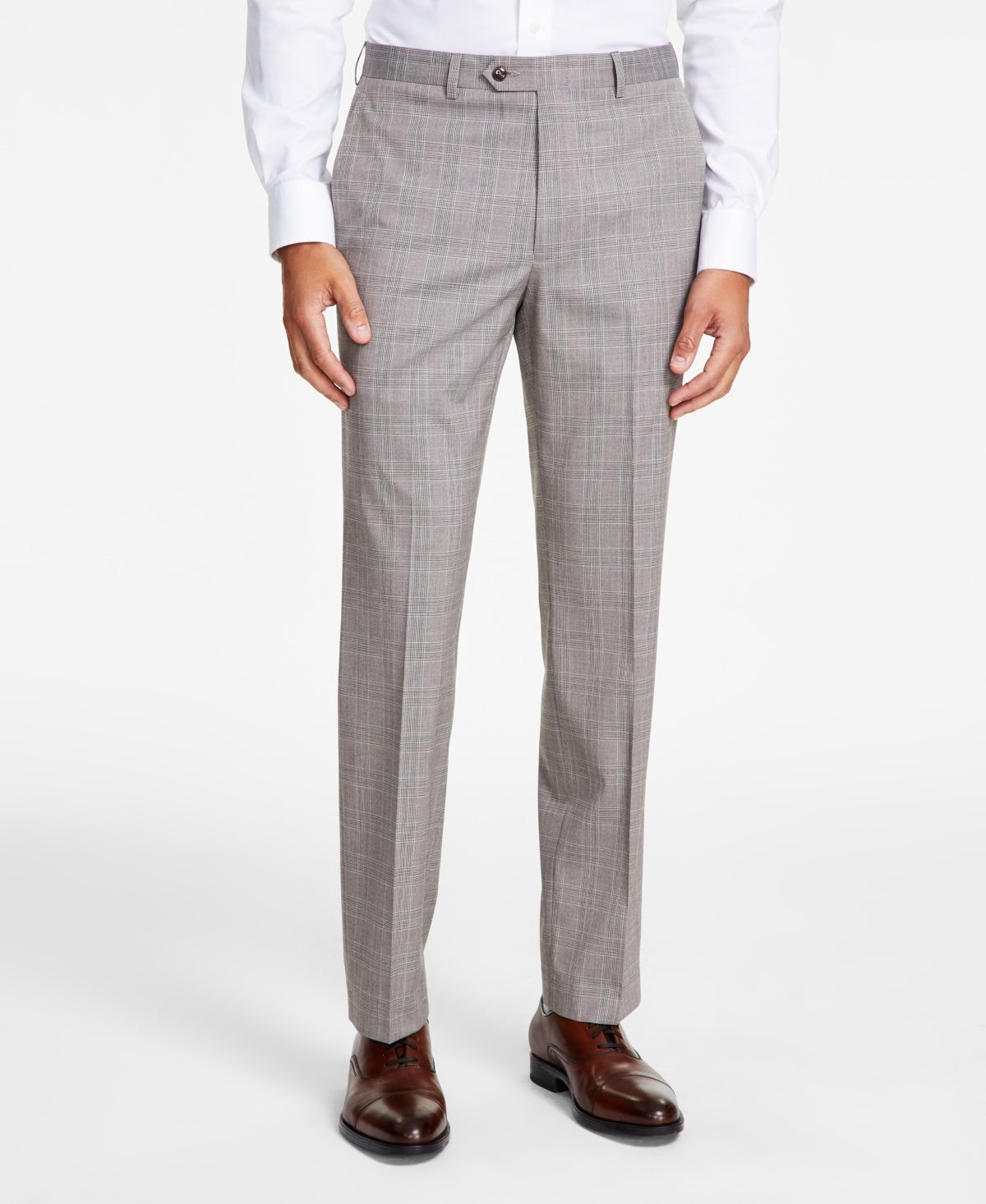 Michael Kors Mens Classic fit Dress Pants 40 / 32 Beige Plaid