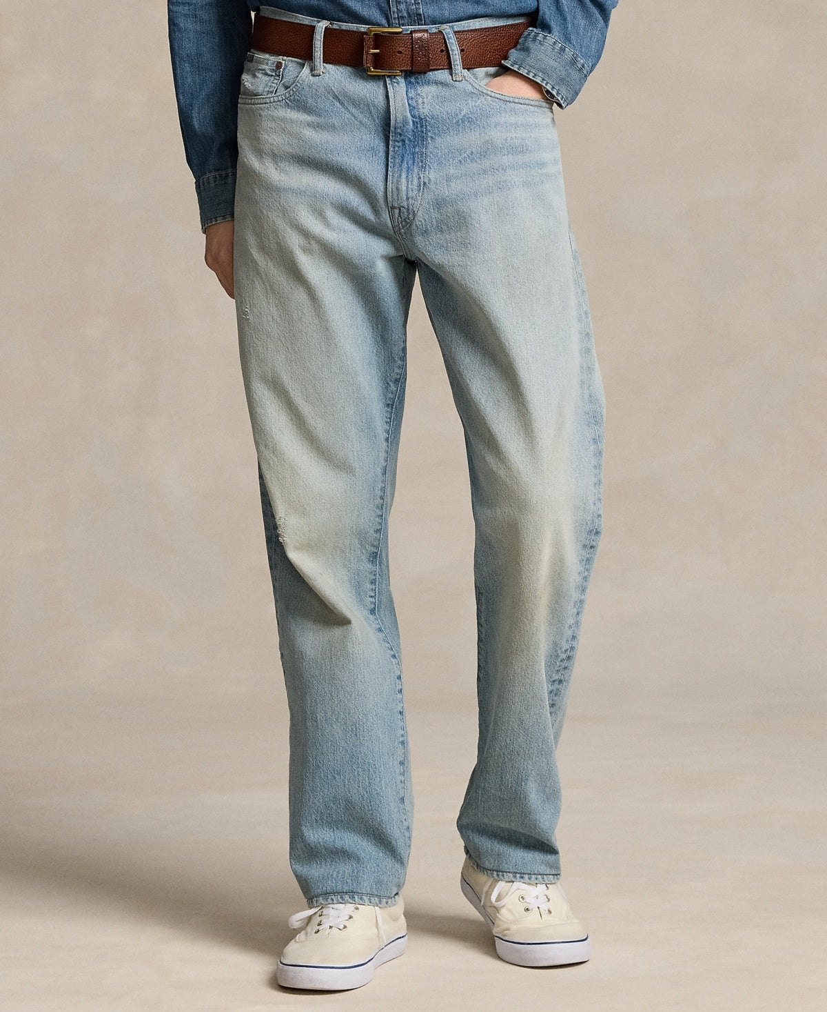 Polo Ralph Lauren Mens Straight fit Denim Jeans 38 / 30 Blue Solid