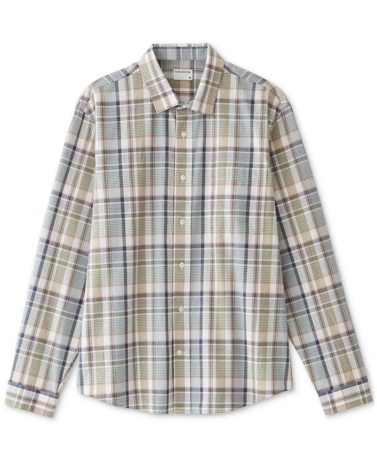 Frank And Oak Men's Button Up Plaid Shirt Green Small