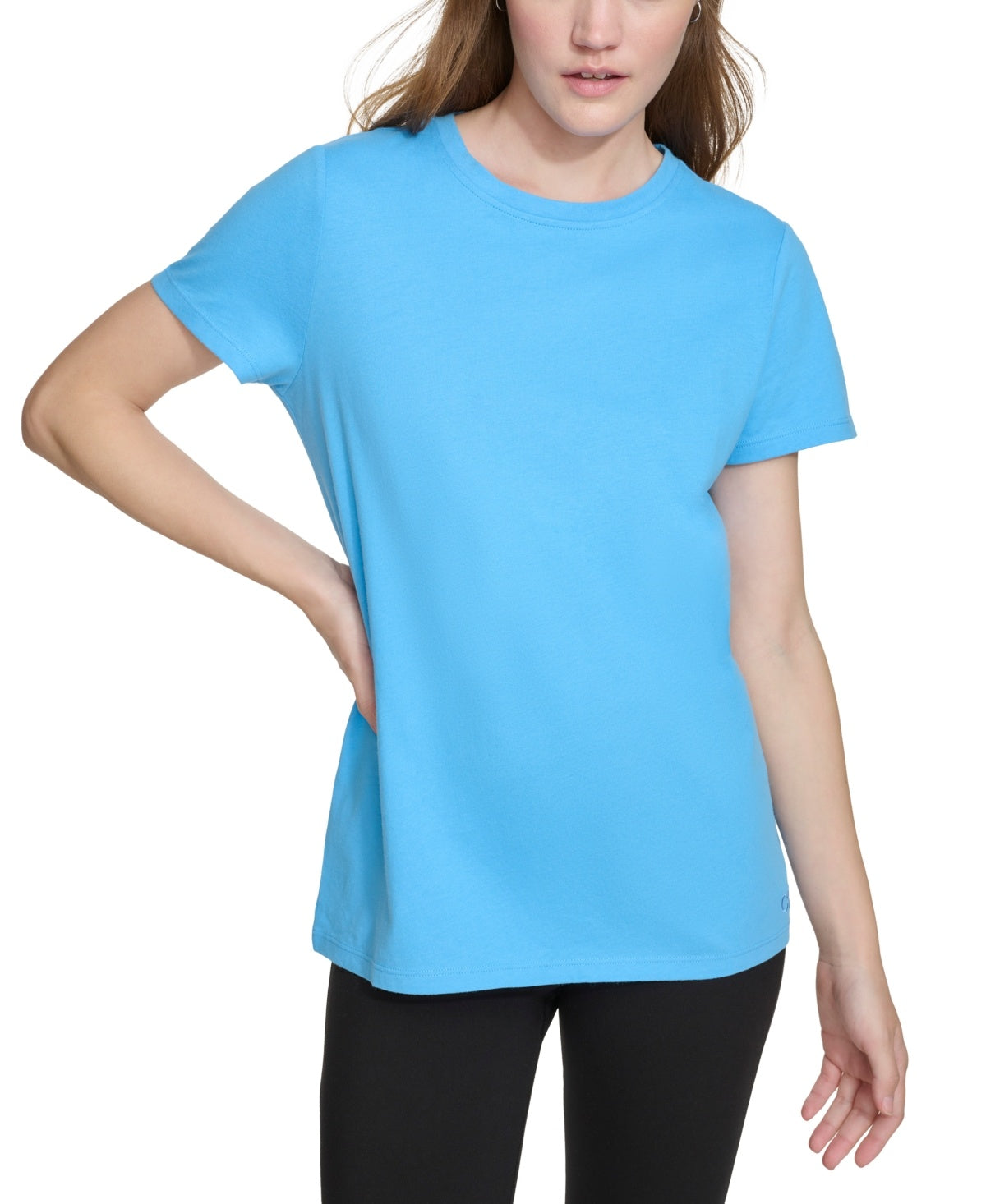 Calvin Klein Performance Women Regular fit Short Sleeve T-Shirt Shirt Large Blue