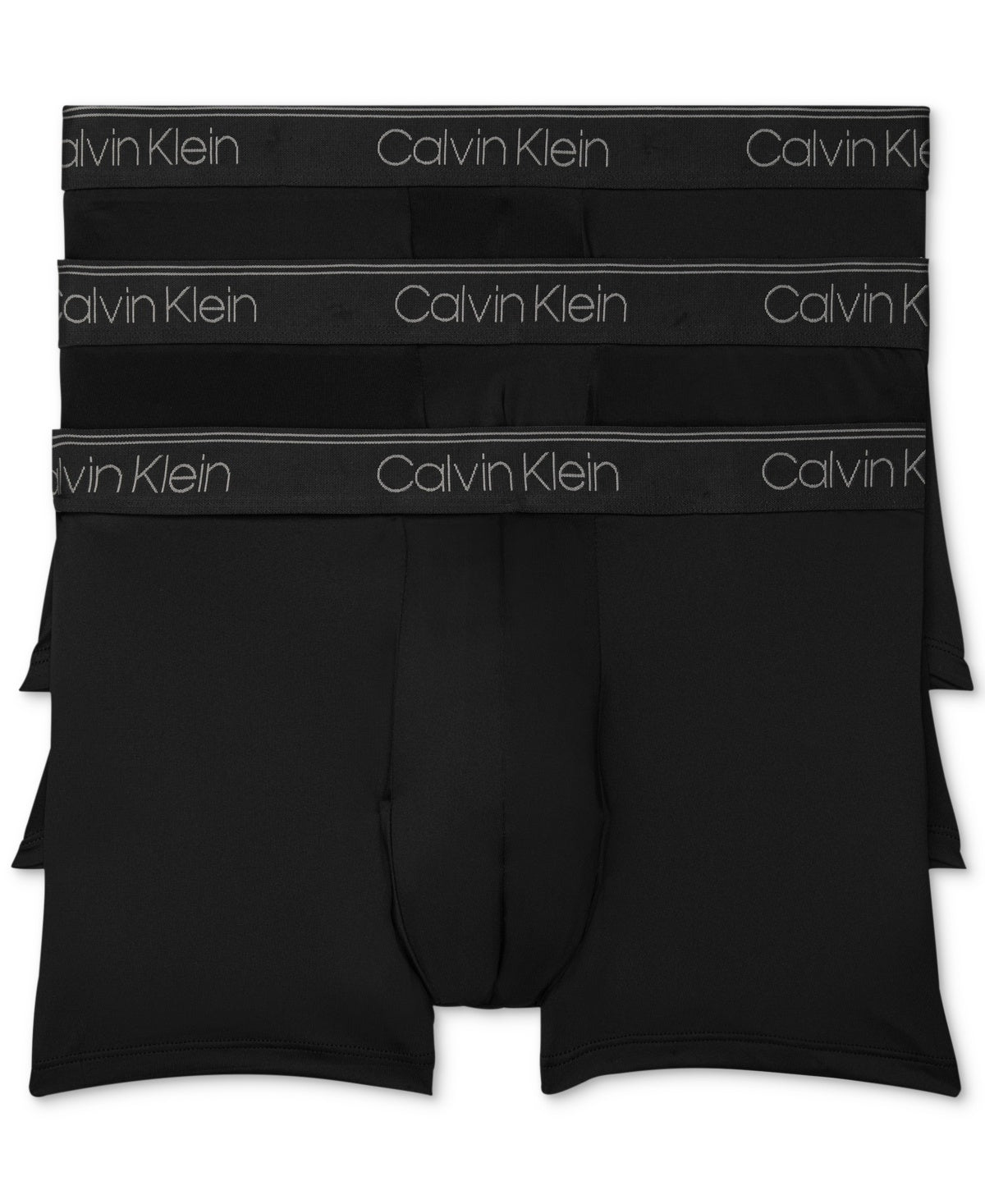 Calvin Klein Microfiber Black Wicking Low Rise Trunks Underwear Small Pack Of 3