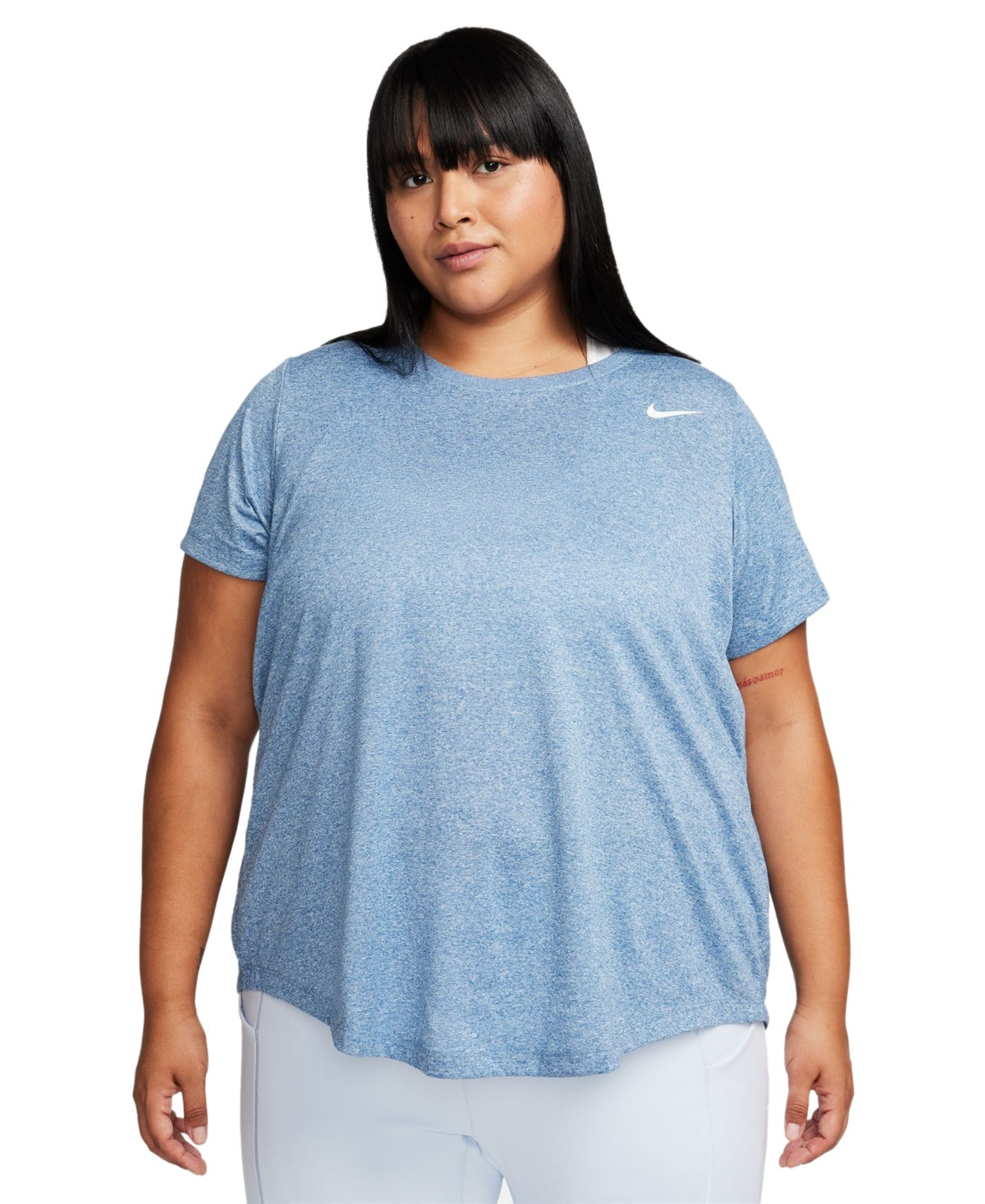 Nike Women Regular fit Short Sleeve T-Shirt Shirt 1X Blue Moisture Wicking
