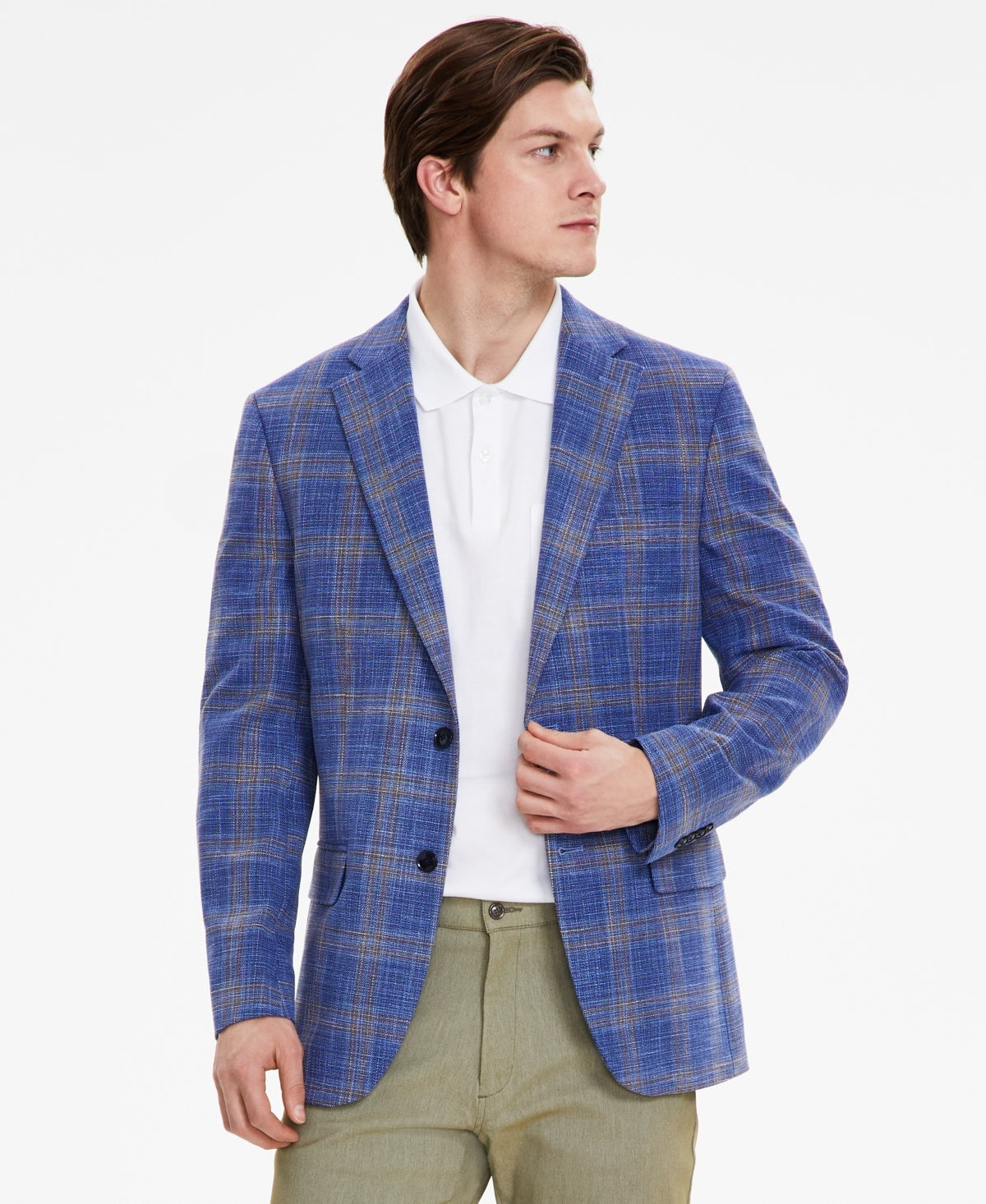 Tommy Hilfiger Mens Slim fit Sport Coat Blazer 42 R Blue Plaid