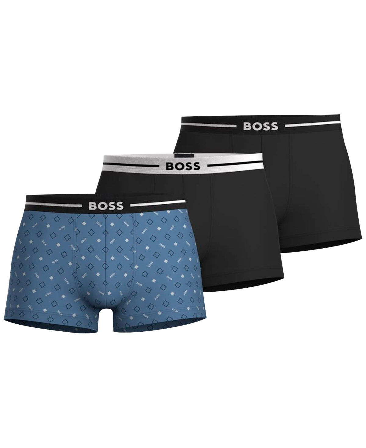 Hugo Boss Mens 3 Pack Trunks Underwear Small Blue