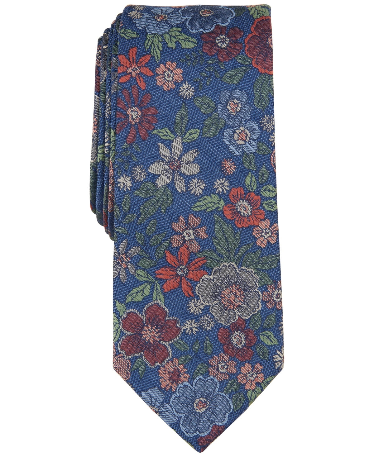 Bar Iii Mens Regular fit Tie Necktie One Size Blue Red Floral