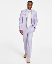 Nautica Mens Modern fit 2 Piece Suit 38 R / 32 Waist Lilac Purple Solid Stretch
