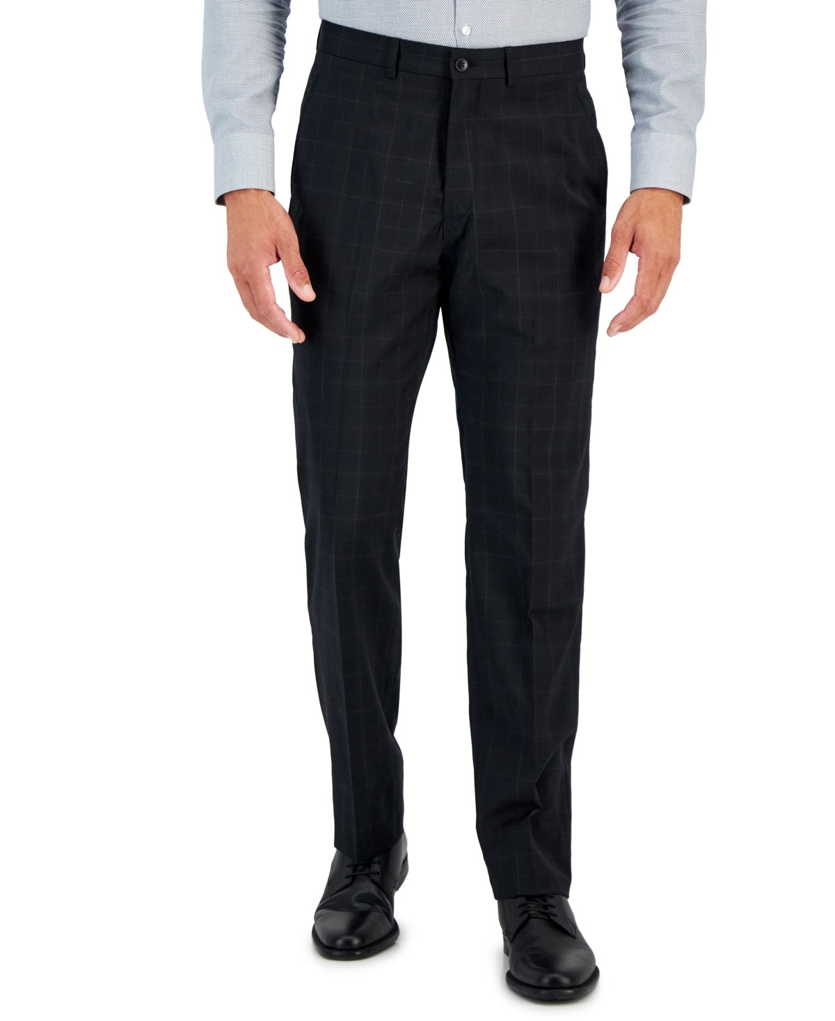 AX Armani Exchange Mens Slim-Fit Black Windowpane Dress Pants 30 x 30 Plaid Wool
