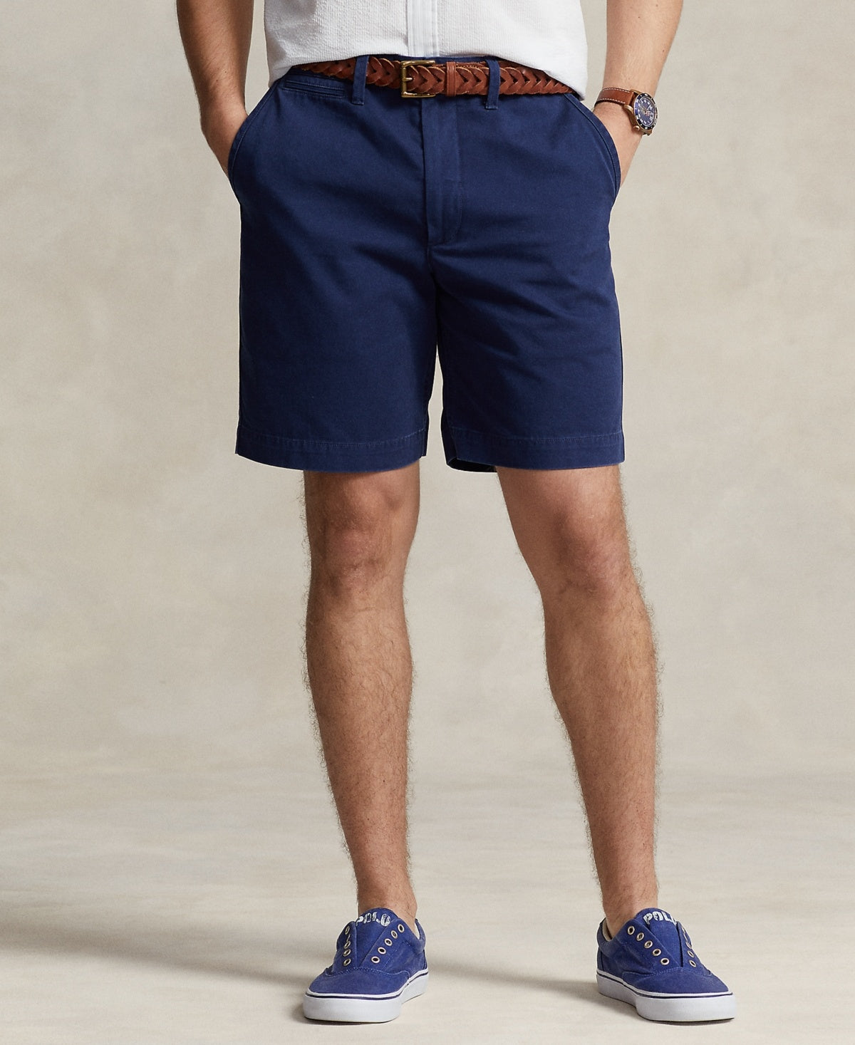 Polo Ralph Lauren Mens Relaxed fit Chinos Shorts 32 Dark Navy Blue Solid