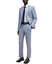 Hugo Boss Men's Genius Micro-Patterned Slim-Fit Dress Pants 32 x 32 Blue